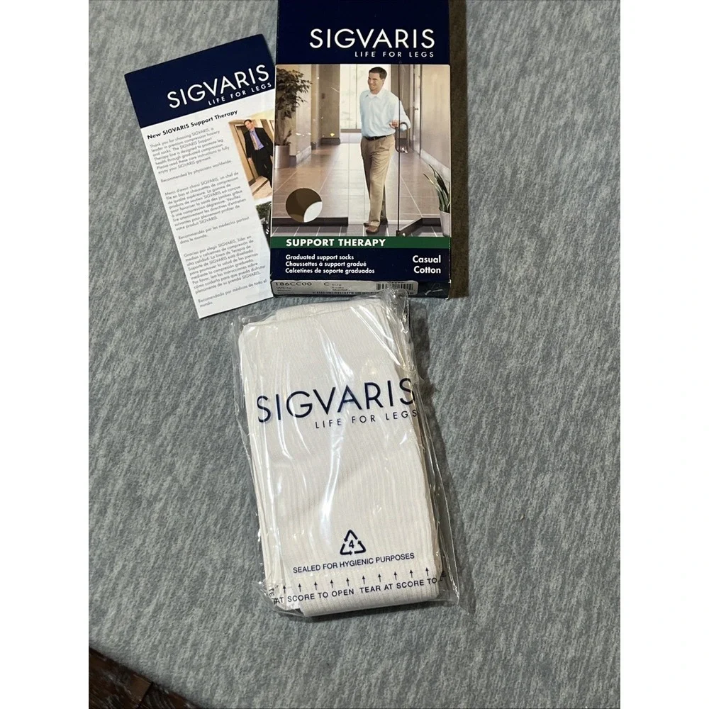 Sigvaris Life For Legs Support Therapy Stockings Knee Hi Size C Shoe 11.5-14 New